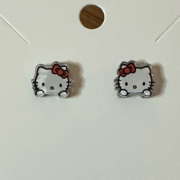 Jewelry - Kitty Earrings with Red Bow